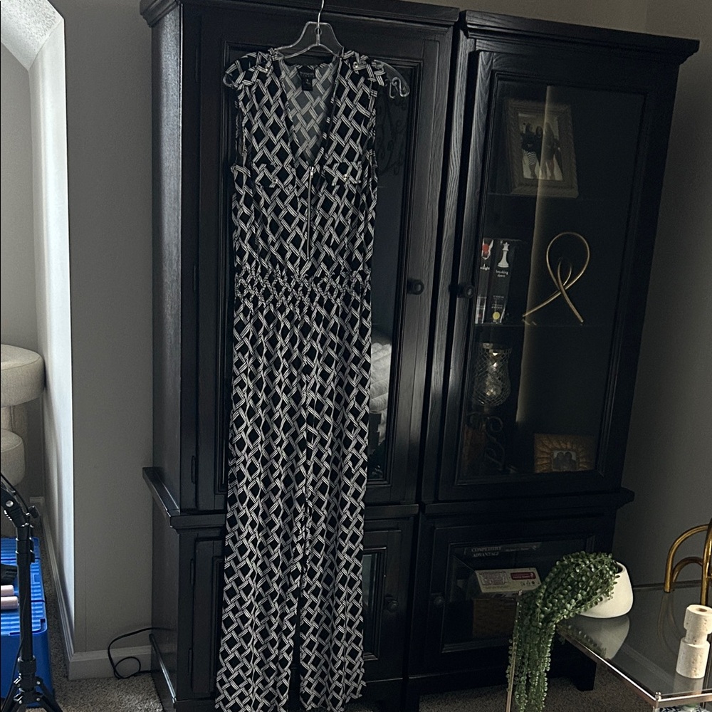 Chic Black and White Geometric Jumpsuit